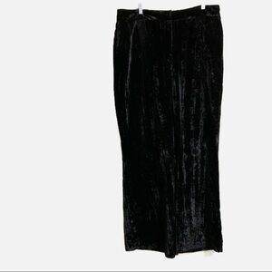 Good American Hi -Waist Wide Leg Crinkle Black Velvet pants. Size 5 (2XL) NWOT